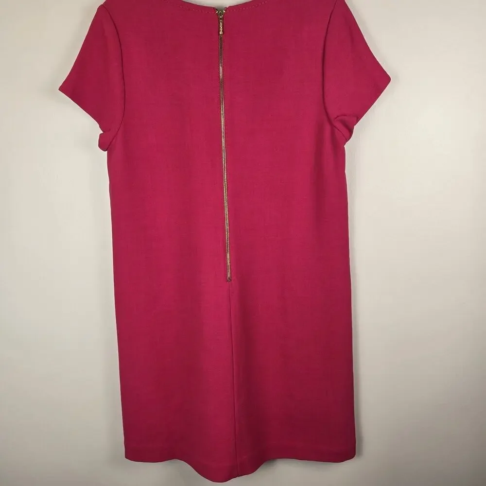 Kate Spade New York Women Pink Back Zip Dress Size XL Wool Blend Pockets Barbie